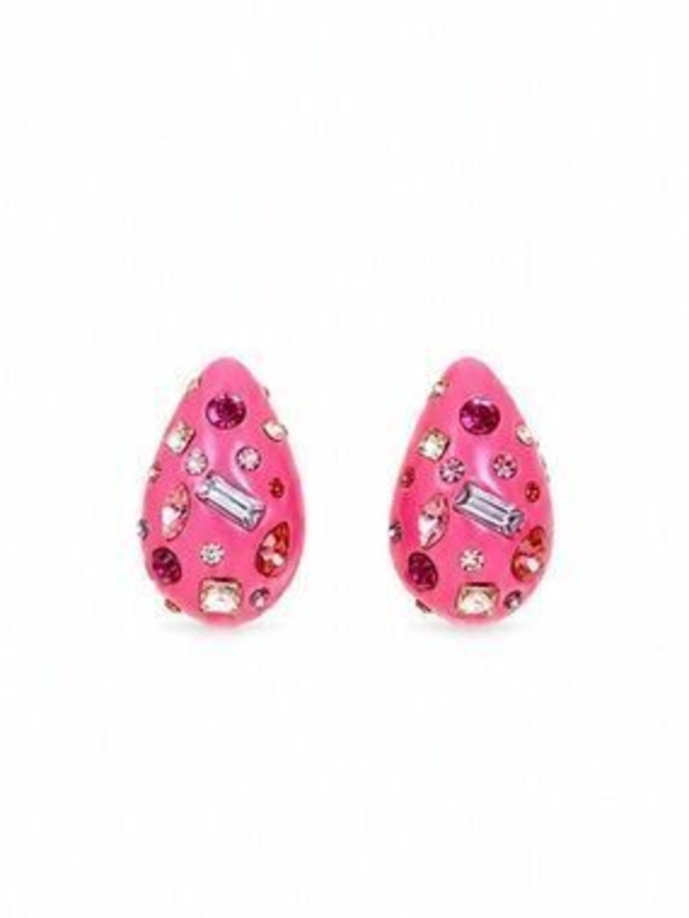 Spring Style Pink Rhinestone Earrings - Picture 8 of 8